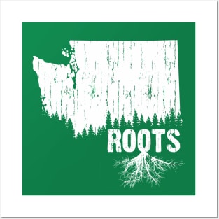 Roots - Washington State (Rustic) Posters and Art